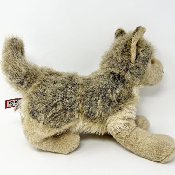 Douglas The Cuddle Toy Plush Wolf Dog Tyson 1836 Brown Brindle Puppy 15" Inches - Picture 3 of 10